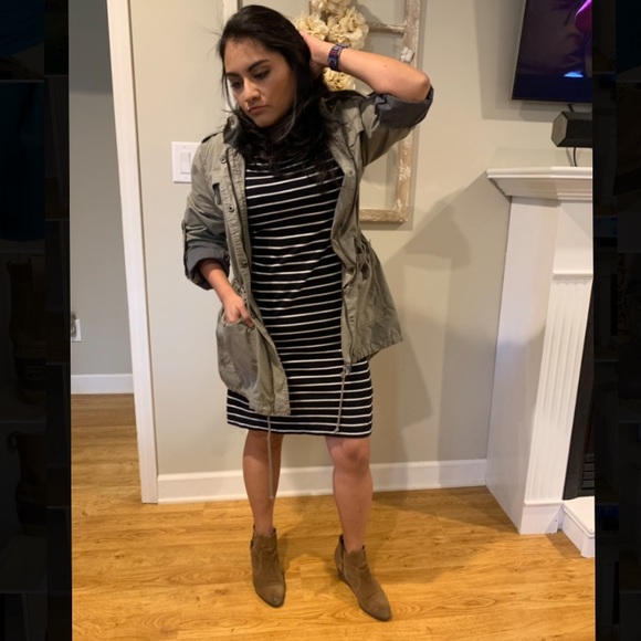 French Connection Black & White Striped Dress 8 - Picture 3 of 8